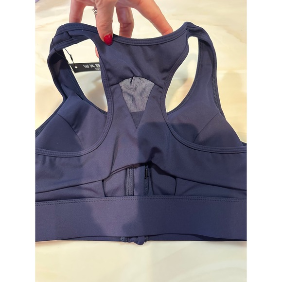 NWT Cordaw Sports bra navy‎ zipper front closure Medium support - Picture 2 of 5